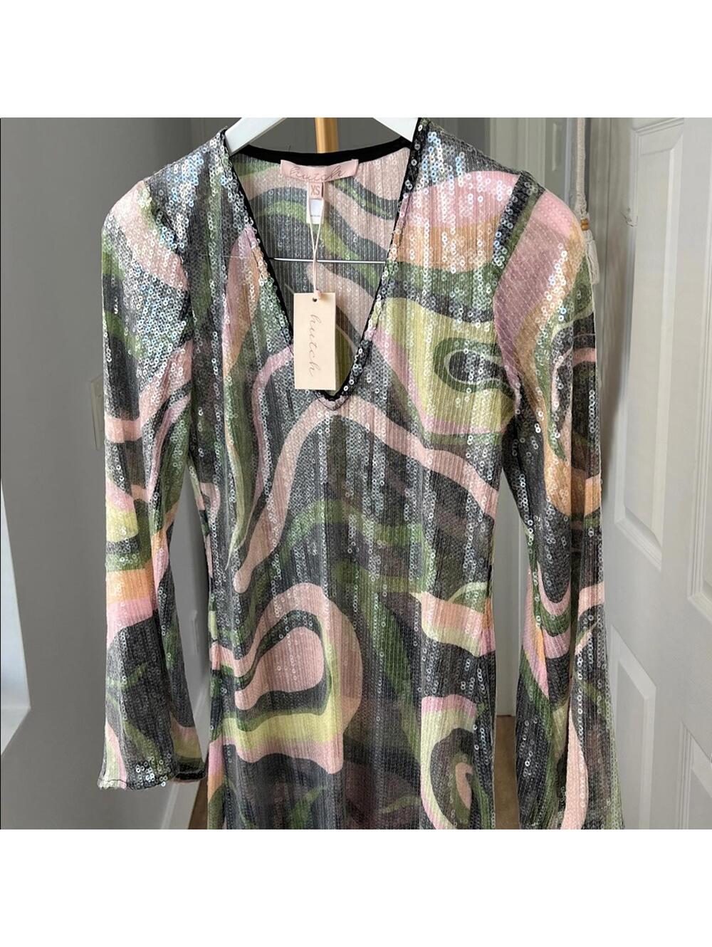 NWT HUTCH x Anthropologie McRae Boho Sequin Bell Sleeve Cover Up Size XS $188 - Picture 6 of 9